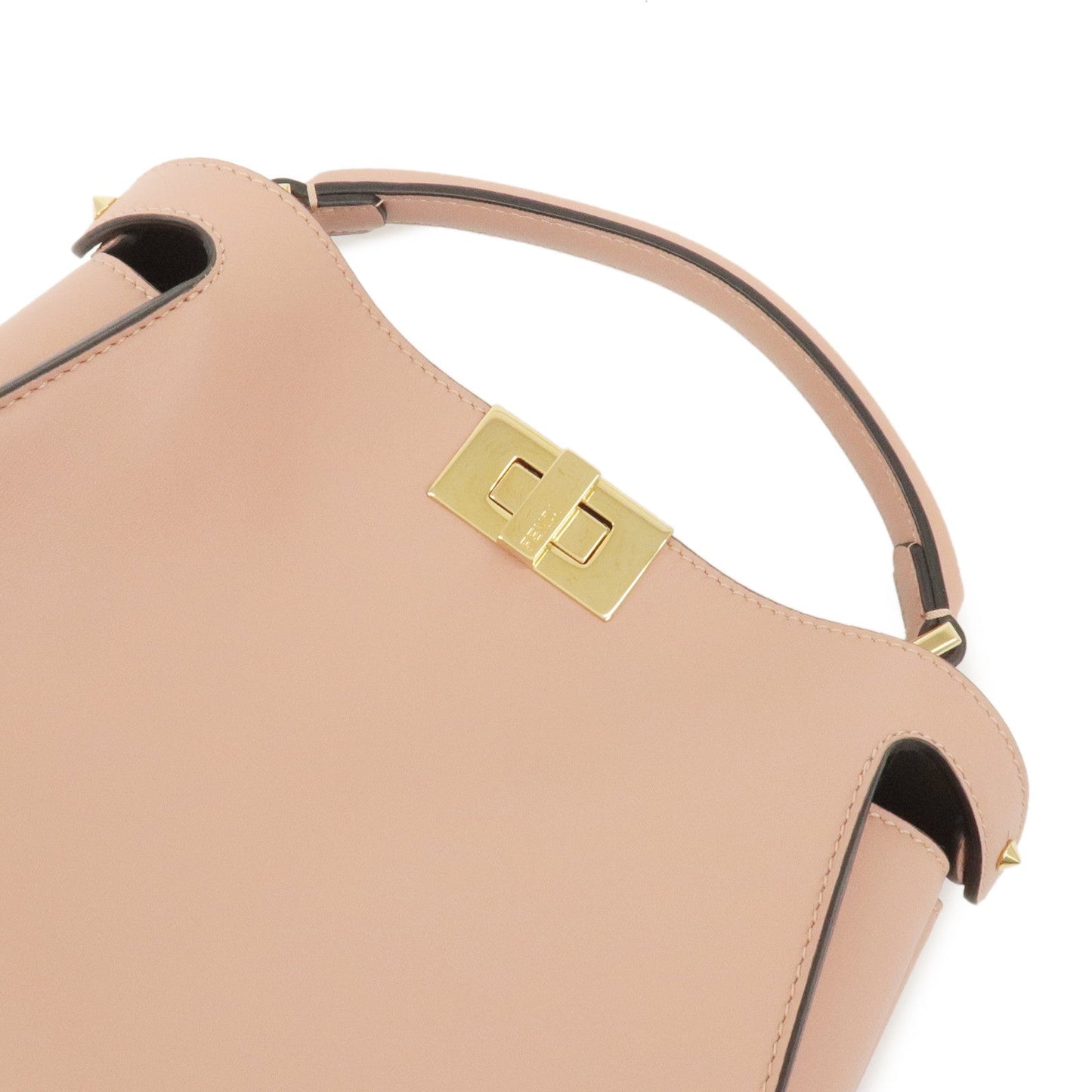 FENDI Peekaboo Iconic Essentially Leather 2Way Bag Pink 8BN302