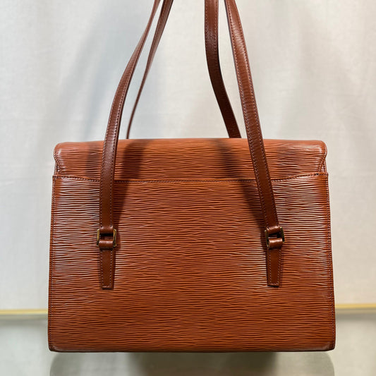 VALENTINO Burnt Orange Leather Charm Satchel Bag TS3783