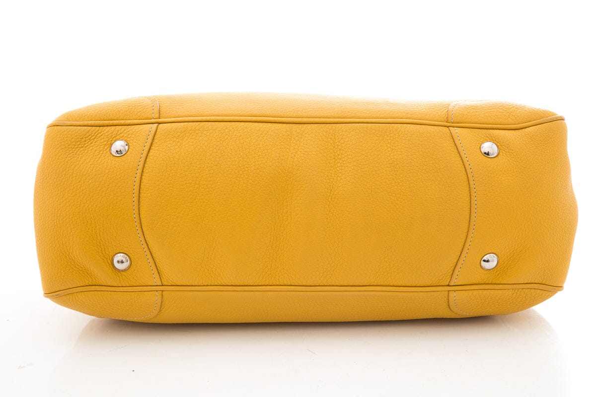 Prada Yellow Vitello Daino Leather Handbag