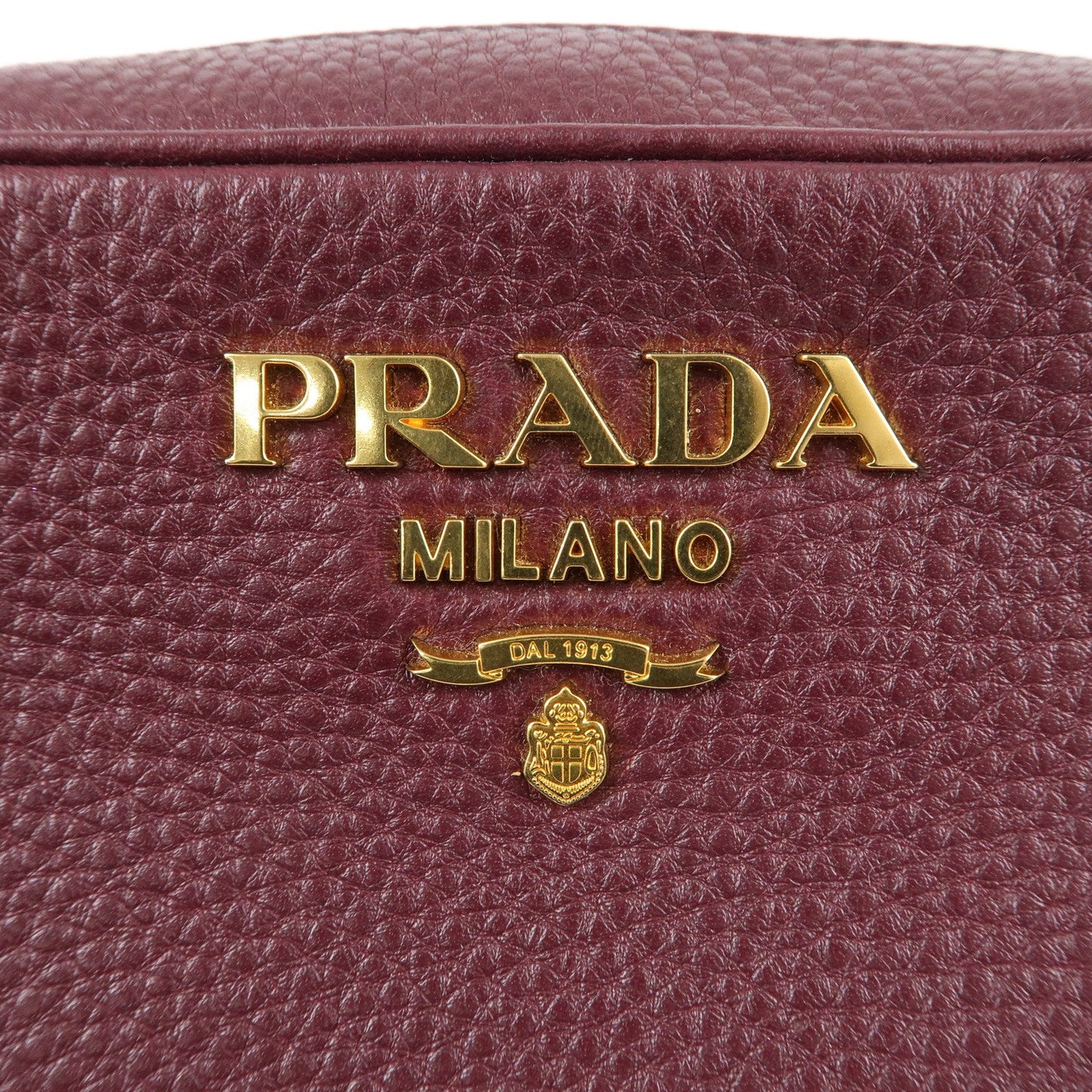 PRADA Logo Leather Shoulder Bag Crossbody Bag Purple 1BH096