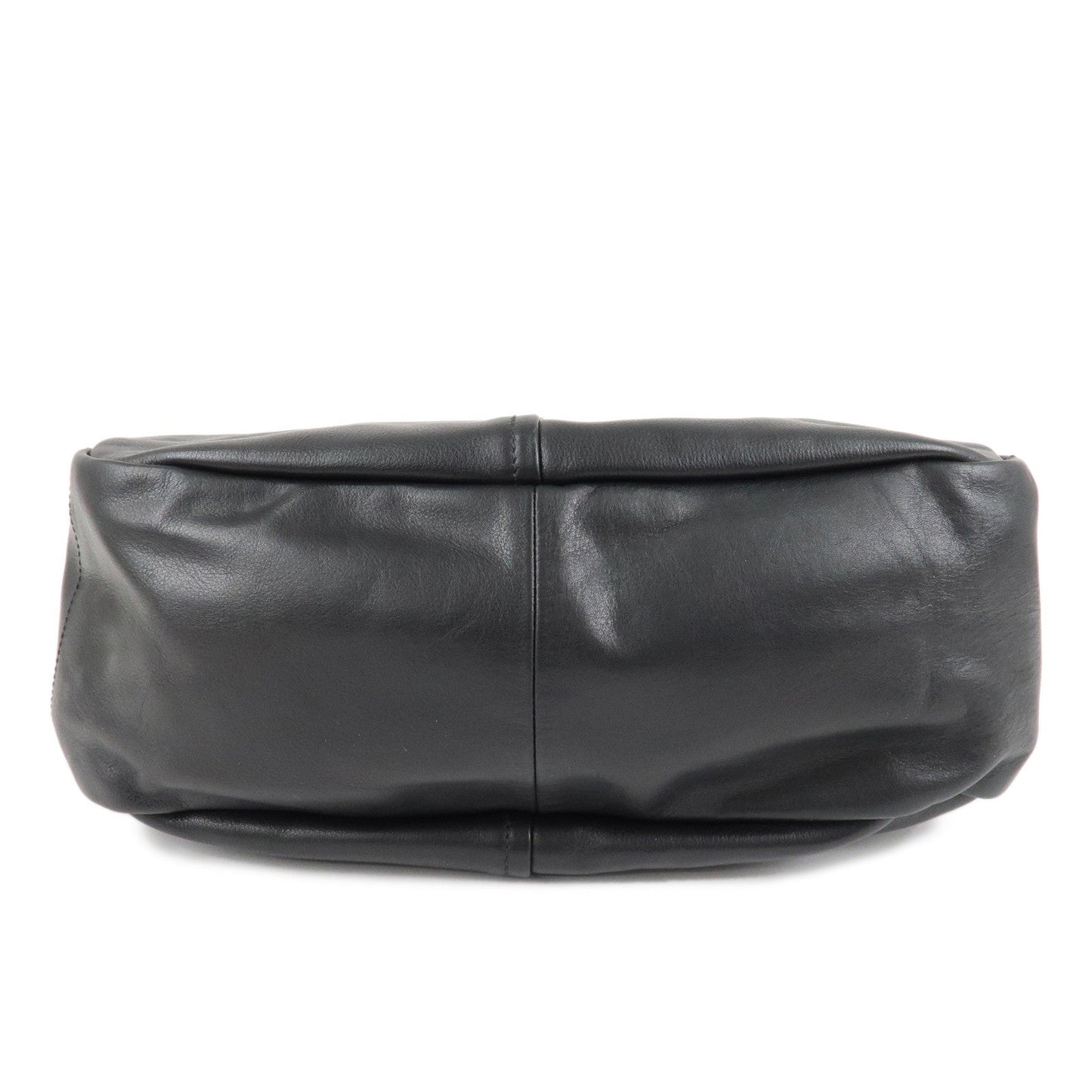 PRADA Logo Leather Shoulder Bag Hand Bag Black