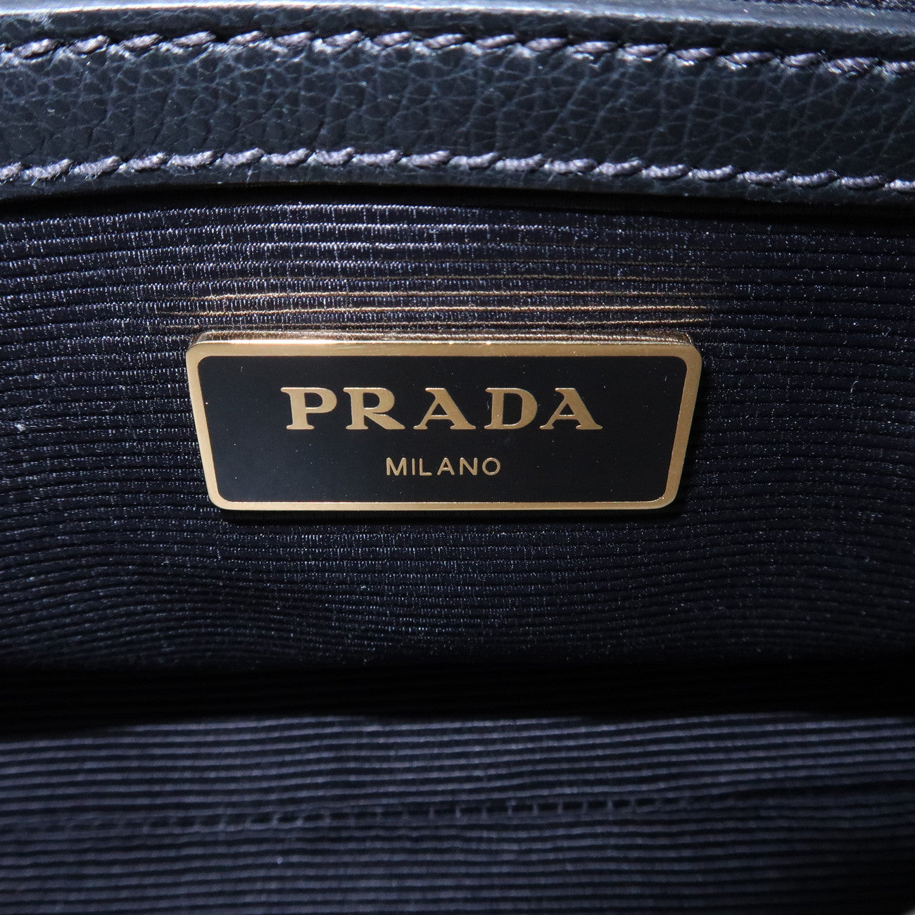 PRADA Leather 2Way Bag Hand Bag Shoulder Bag Black 1BA164