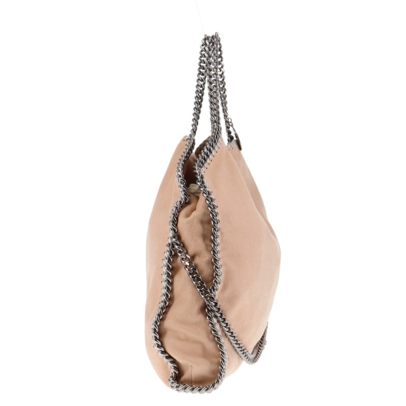 Stella McCartney Neutral Foldover Falabella with Silver Contrast Stitching