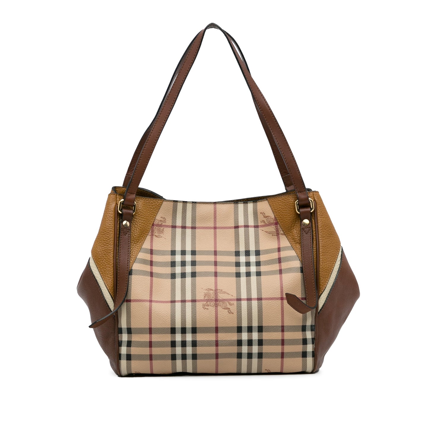 Tan Burberry Haymarket Check Canterbury Tote