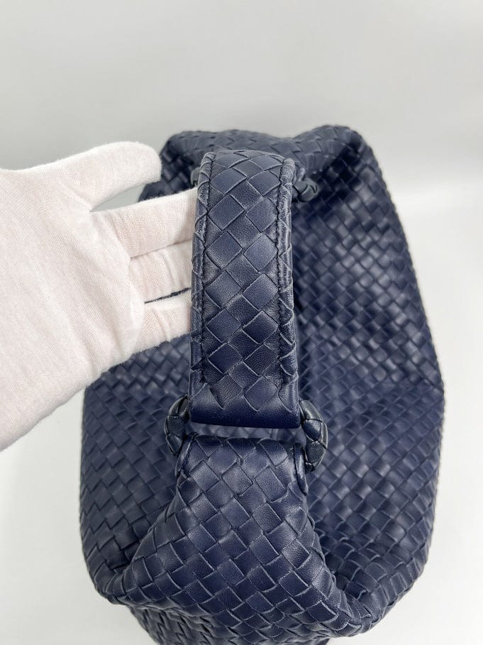 Bottega Veneta Intrecciato Navy Shoulder Bag