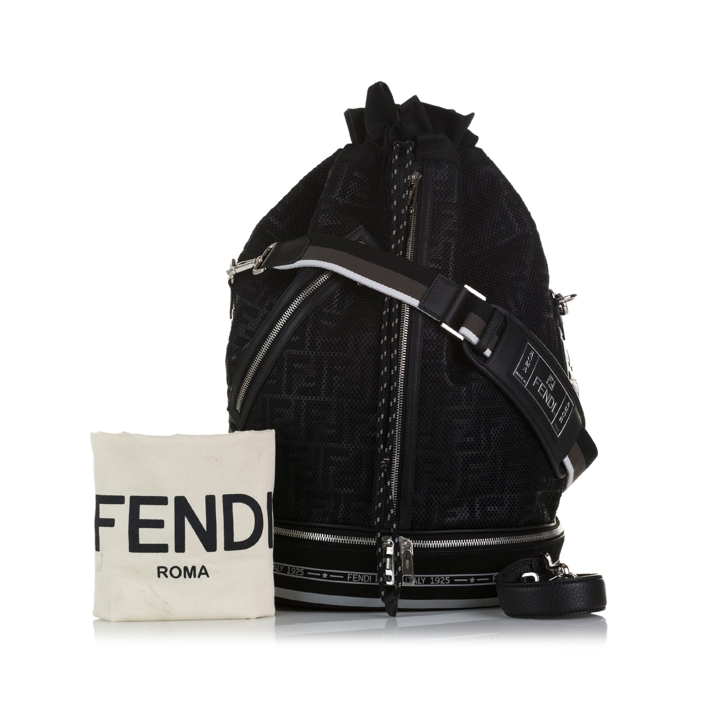 Fendi Mon Tresor Bucket Bag Large Black Zucca Mesh