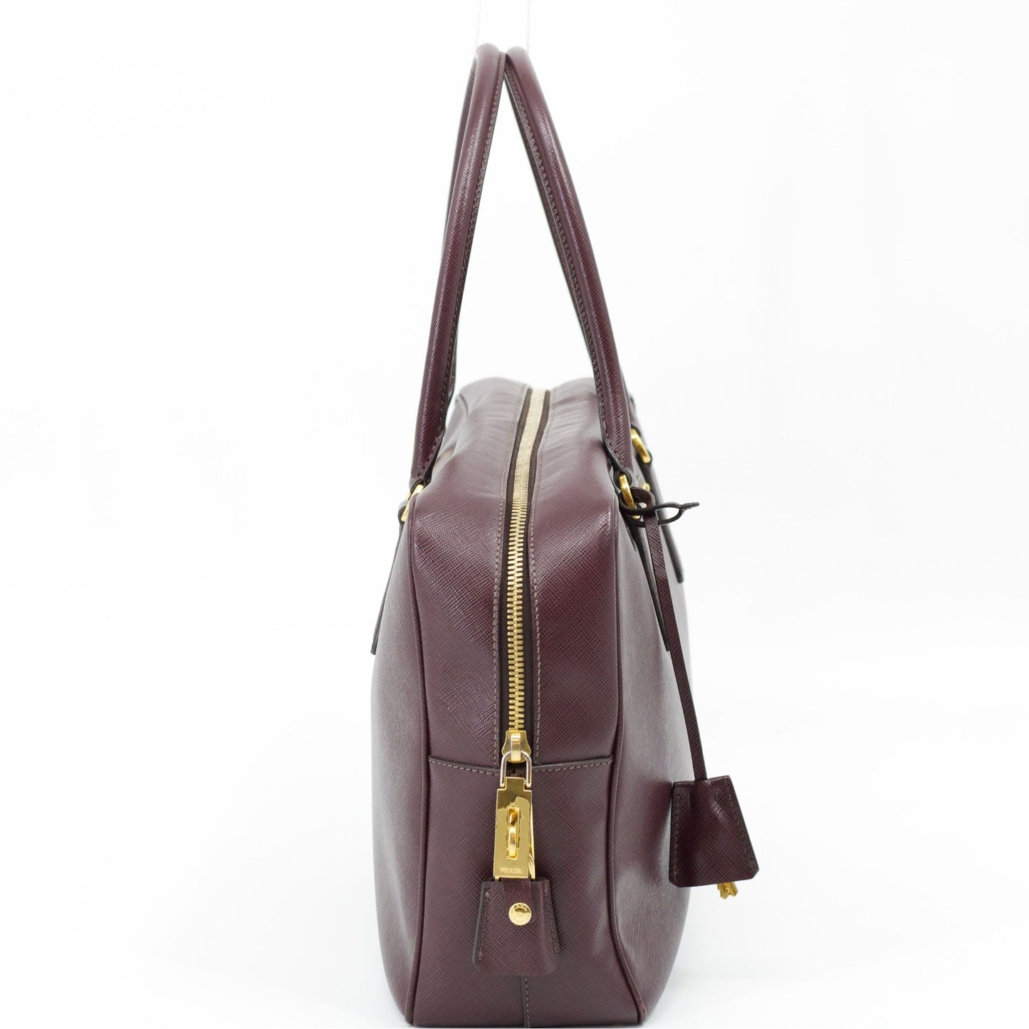 Prada Galleria Saffiano Lux Bowler Bag Purple Handbag