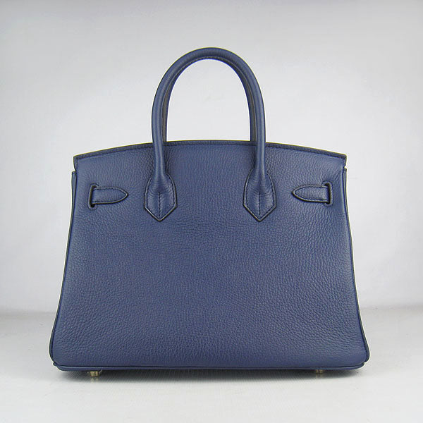 Hermes Birkin 30cm Togo Leather Handbags Dark Blue Golden