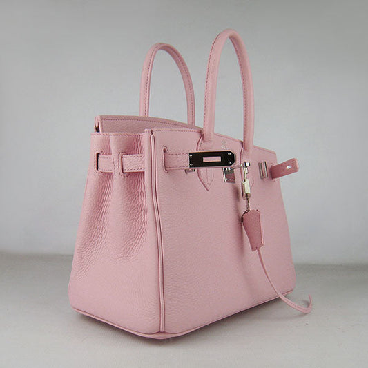 Hermes Birkin 30cm Togo Leather Handbags Pink Silver