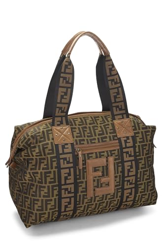 Fendi,  Brown Canvas Zucca Weekender, Brown