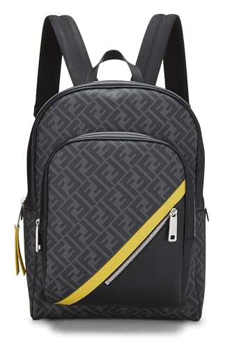 Fendi,  Black Zucca Coated Canvas Backpack, Black