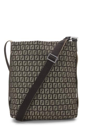 Fendi,  Brown Zucchino Canvas Messenger, Brown