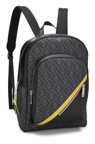 Fendi,  Black Zucca Coated Canvas Backpack, Black