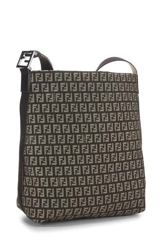 Fendi,  Brown Zucchino Canvas Messenger, Brown