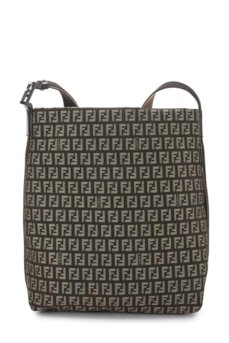 Fendi,  Brown Zucchino Canvas Messenger, Brown