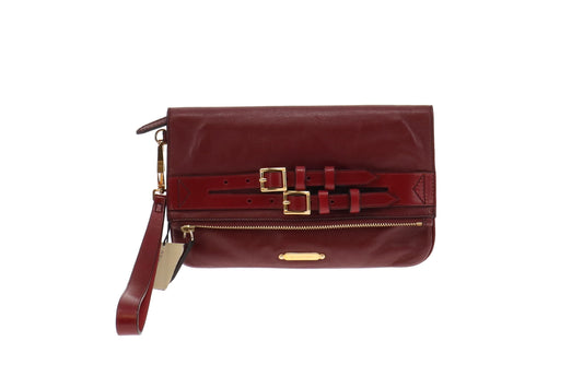 Burberry Adeline Red Claret Folding Wristlet/Clutch