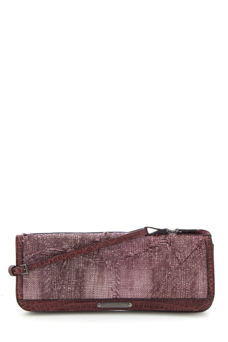 Burberry Purple Raffia Clutch