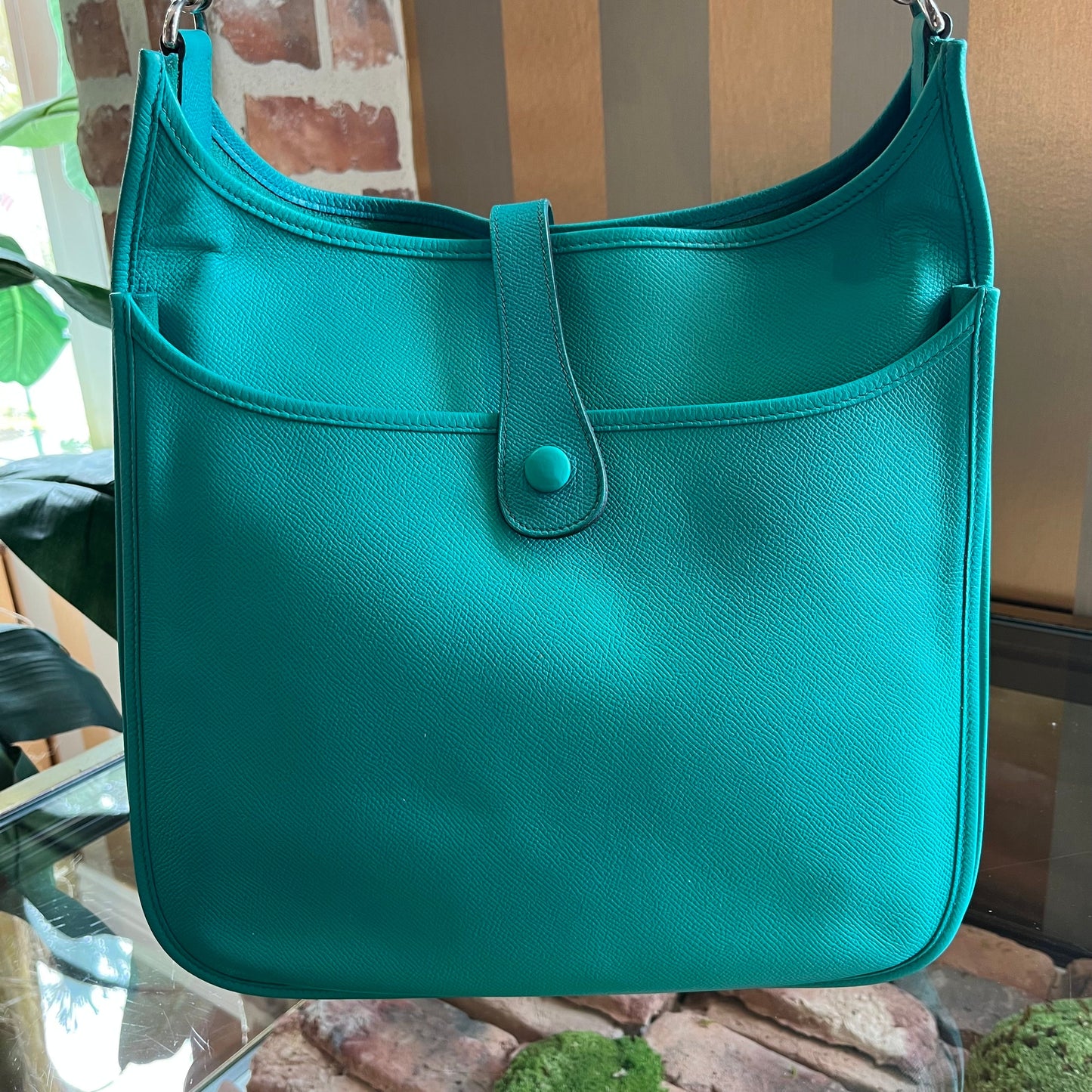 HERMES Teal Blue Epsom Evelyne Gen lll  TS3003