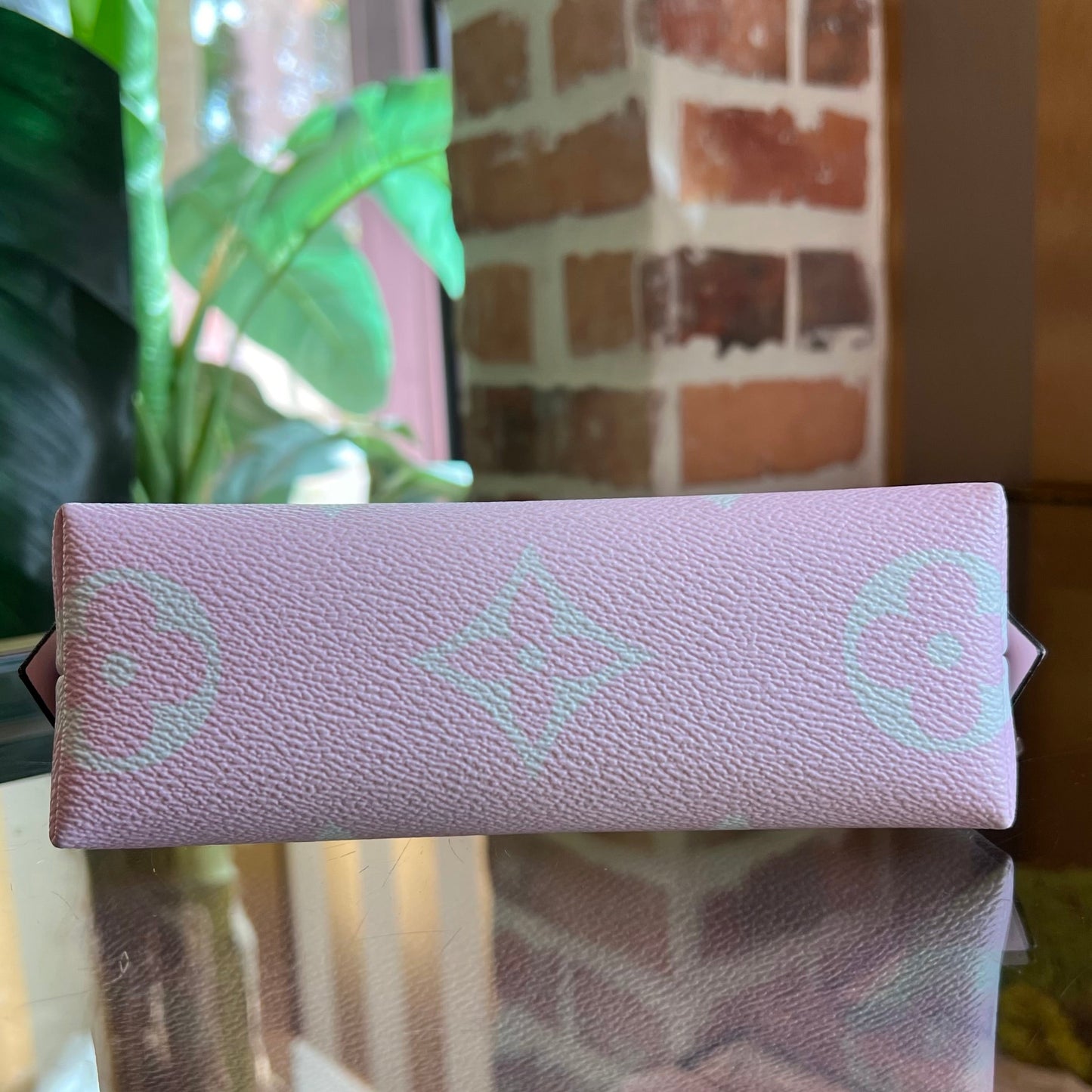 LOUIS VUITTON Pastel Pink Purple Monogram Giant Escale Canvas Cosmetic Pouch