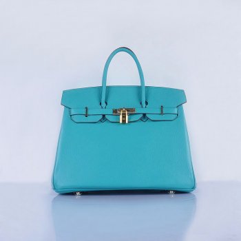 Hermes Birkin 35cm Togo Leather Handbags Emerald Green Golden