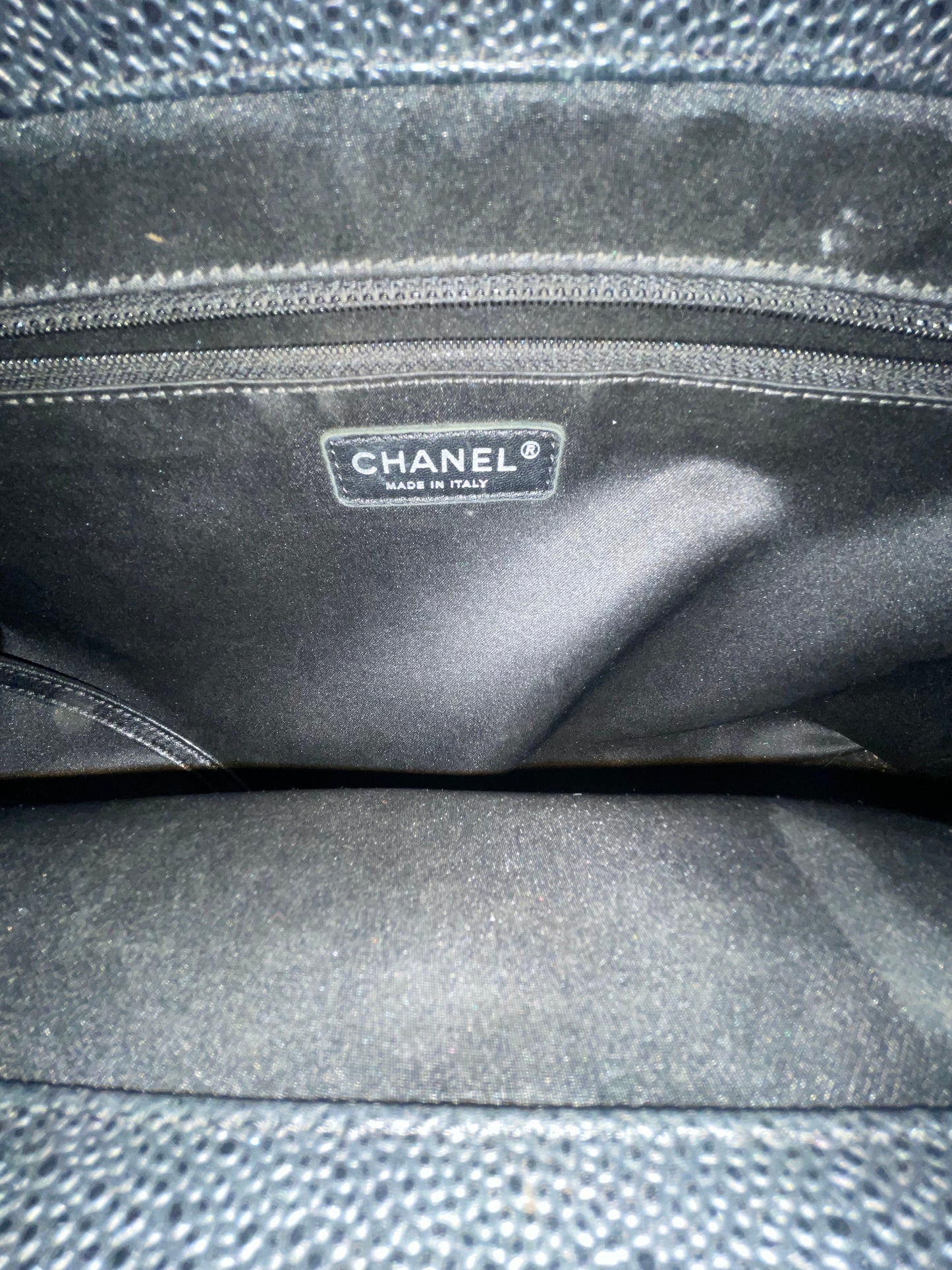 CHANEL Black Caviar Leather XL Grand Shopping Tote