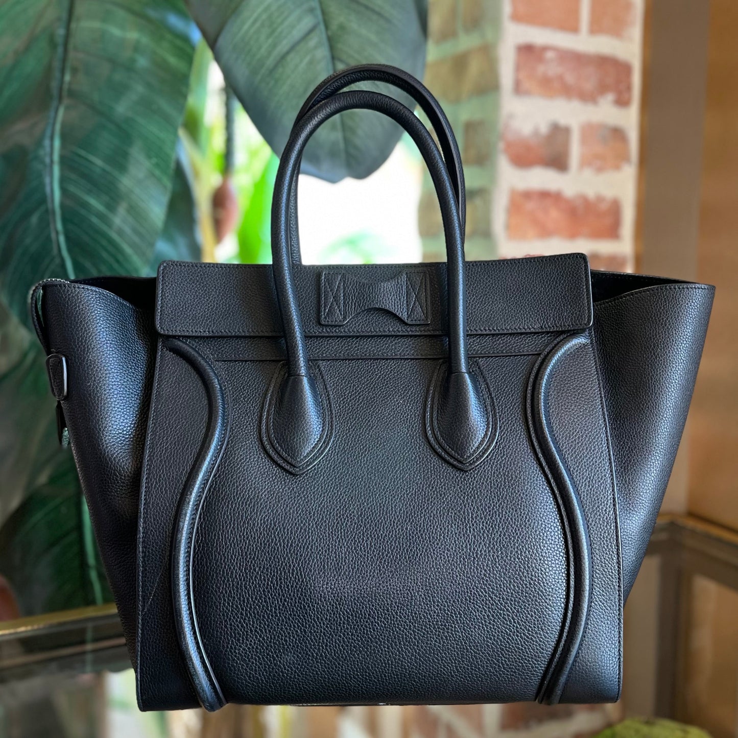 CELINE Black Drummed Calfskin Mini Luggage