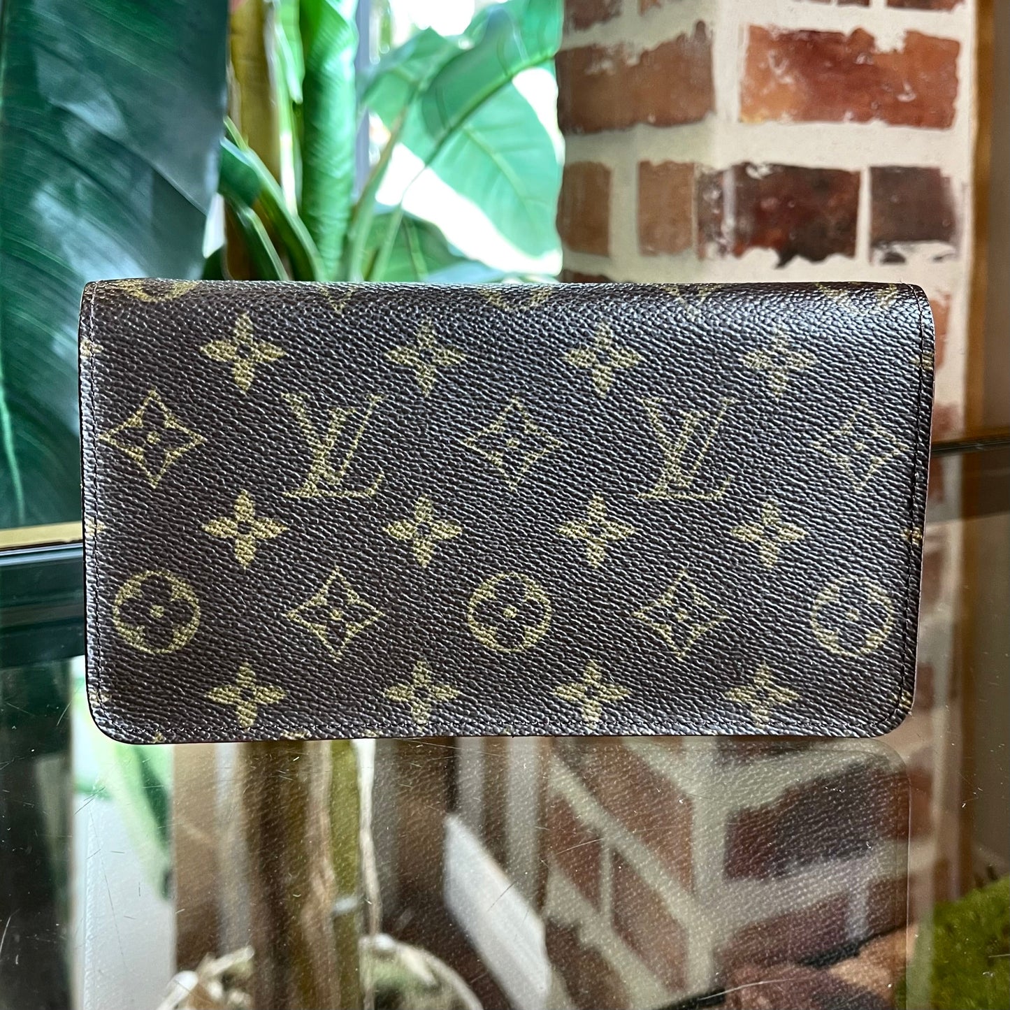 LOUIS VUITTON Porte Monnaie Vintage Brown Canvas Zippy Wallet TS