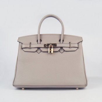 Hermes Birkin 30cm Togo Leather Handbags Grey Gold