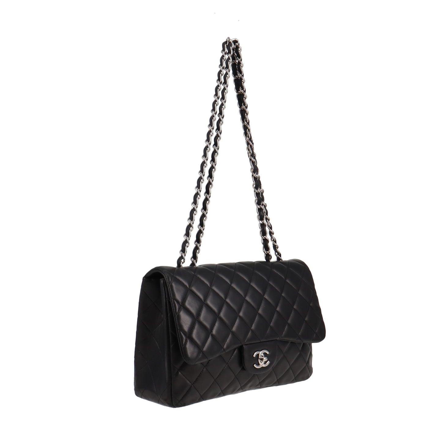 Chanel Vintage Jumbo Single Flap Lambskin With Silver Hardware 2007