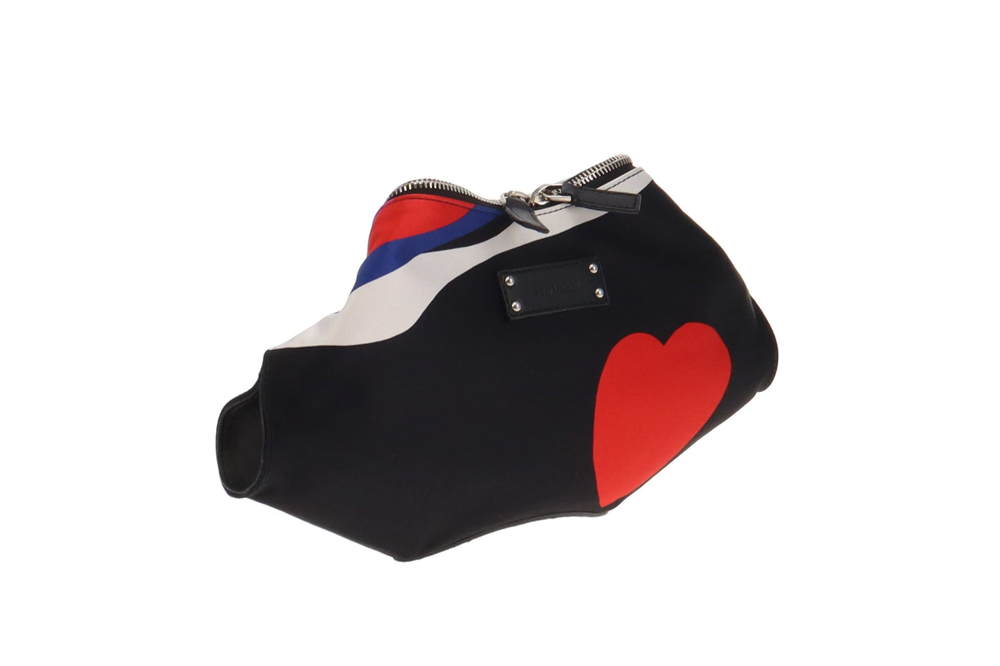 Alexander McQueen Black/Red/Blue Satin De Manta Clutch