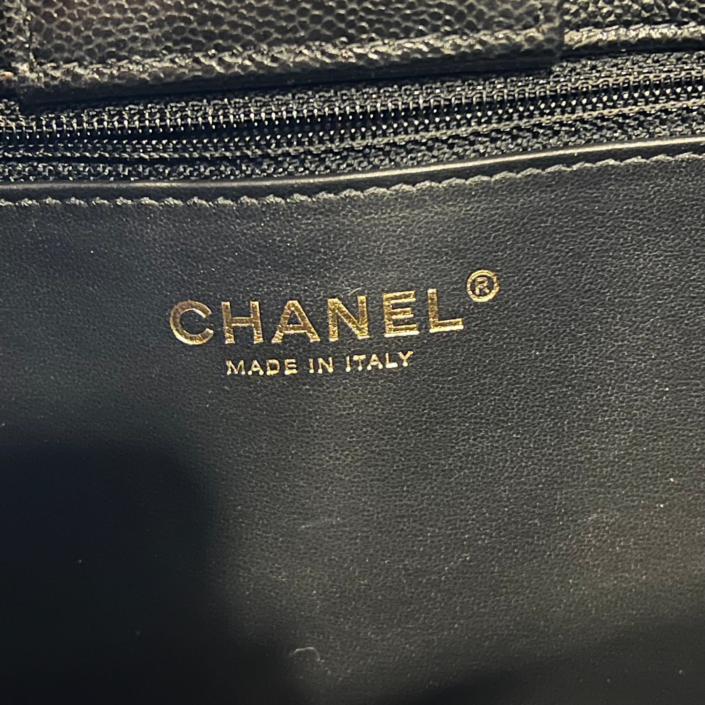 CHANEL Black Caviar Quilted Large Shopping Tote