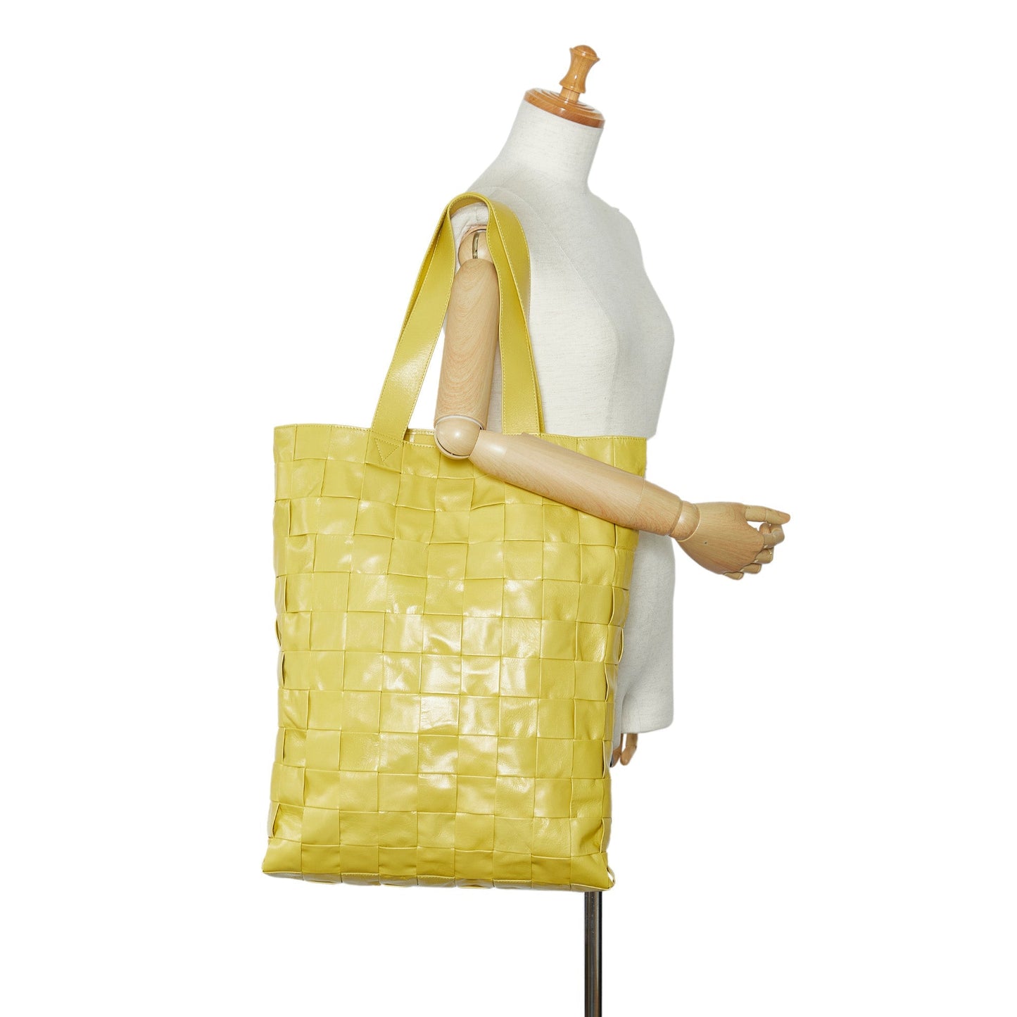 Yellow Bottega Veneta Maxi Intrecciato Cassette Tote Bag