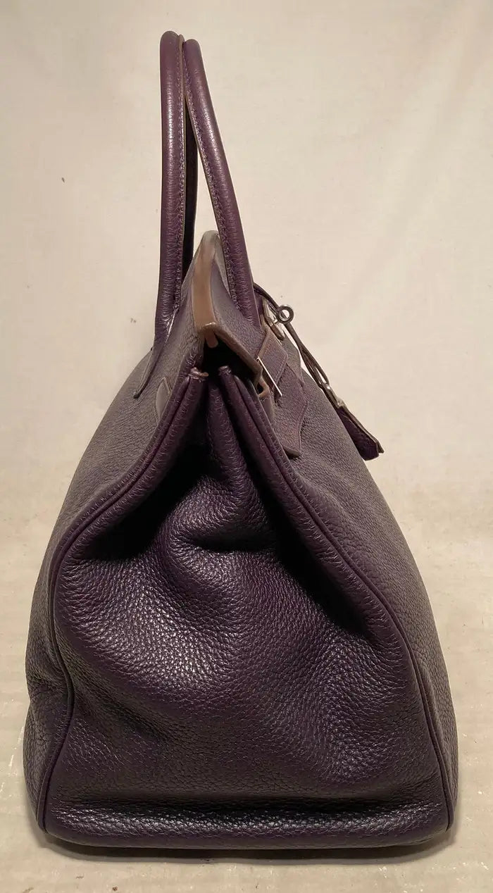 Hermes Raisin Purple Clemence Birkin 40 PDH