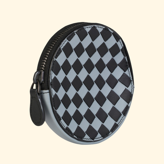 Bottega Veneta Check Print Coin Pouch, Brand New