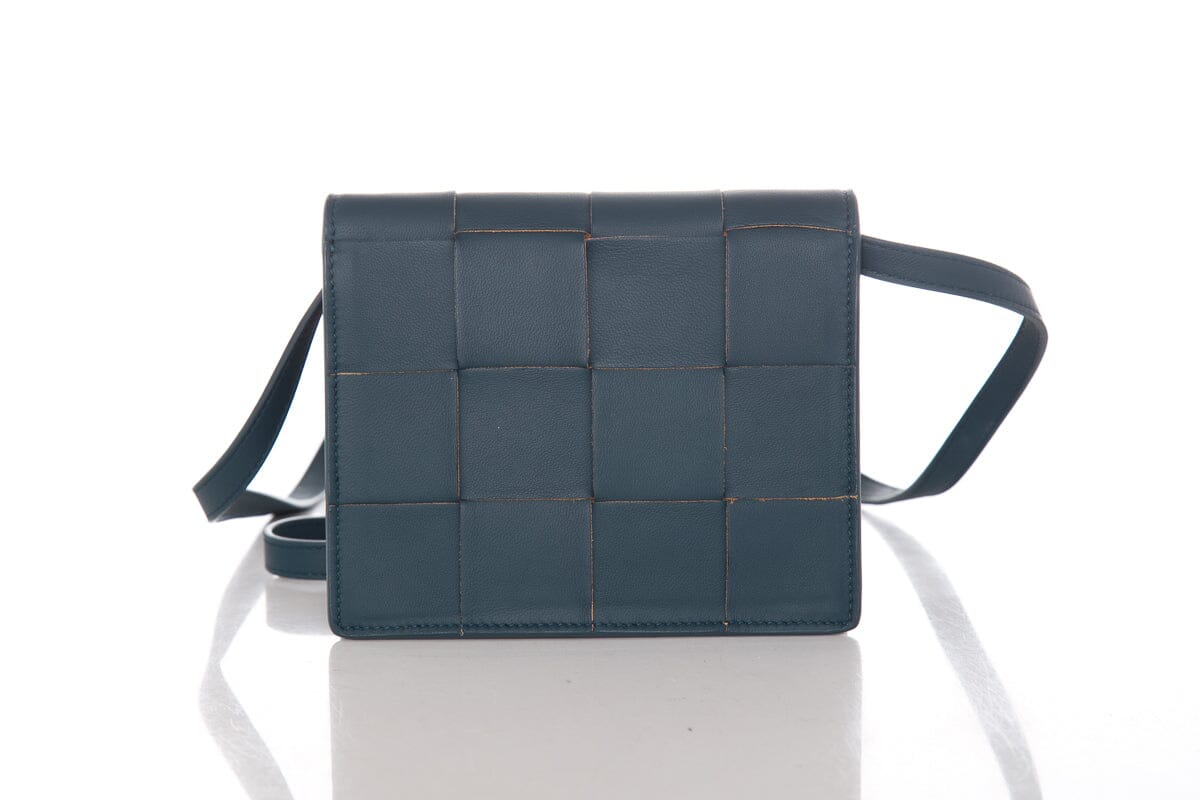 Bottega Veneta Teal Mini Cassette Cross-Body