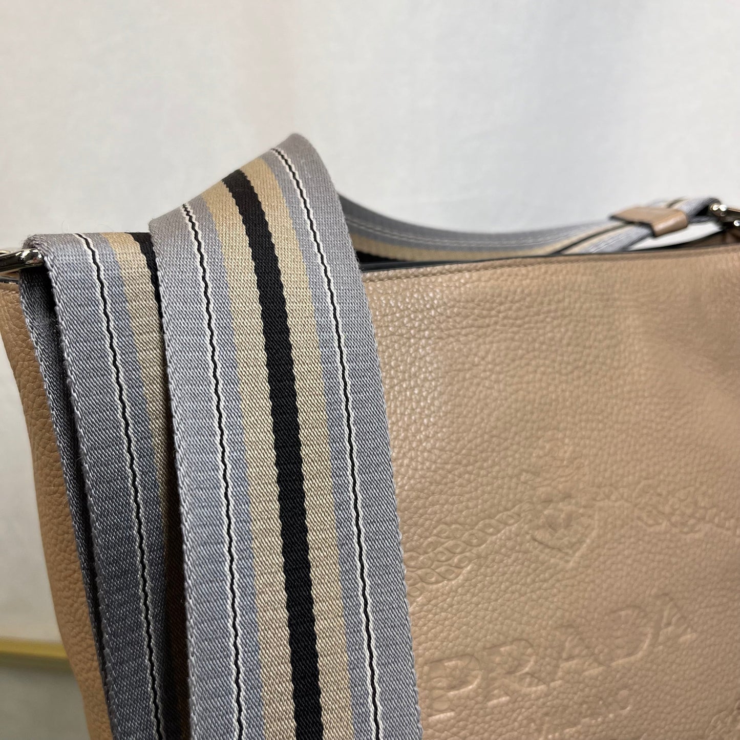 PRADA Vitello Phenix Bucket Crossbody Sand