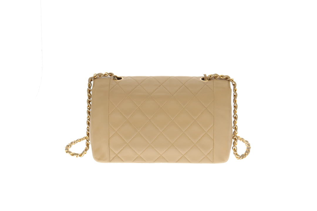 Chanel Vintage Beige Diana Line Flap Bag 1989/91