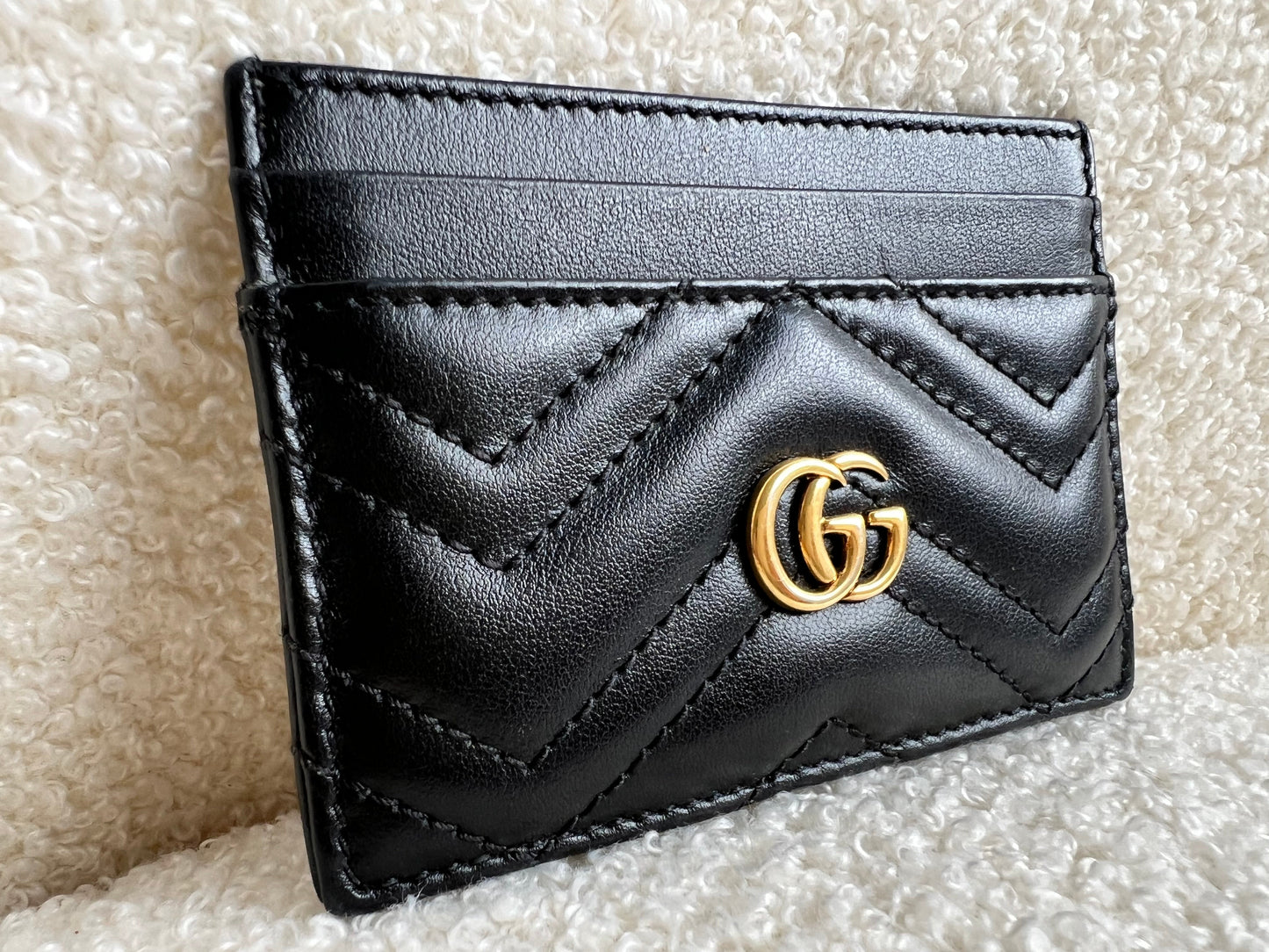 GG Black Marmont Matelassé Card Holder (RRP £235)