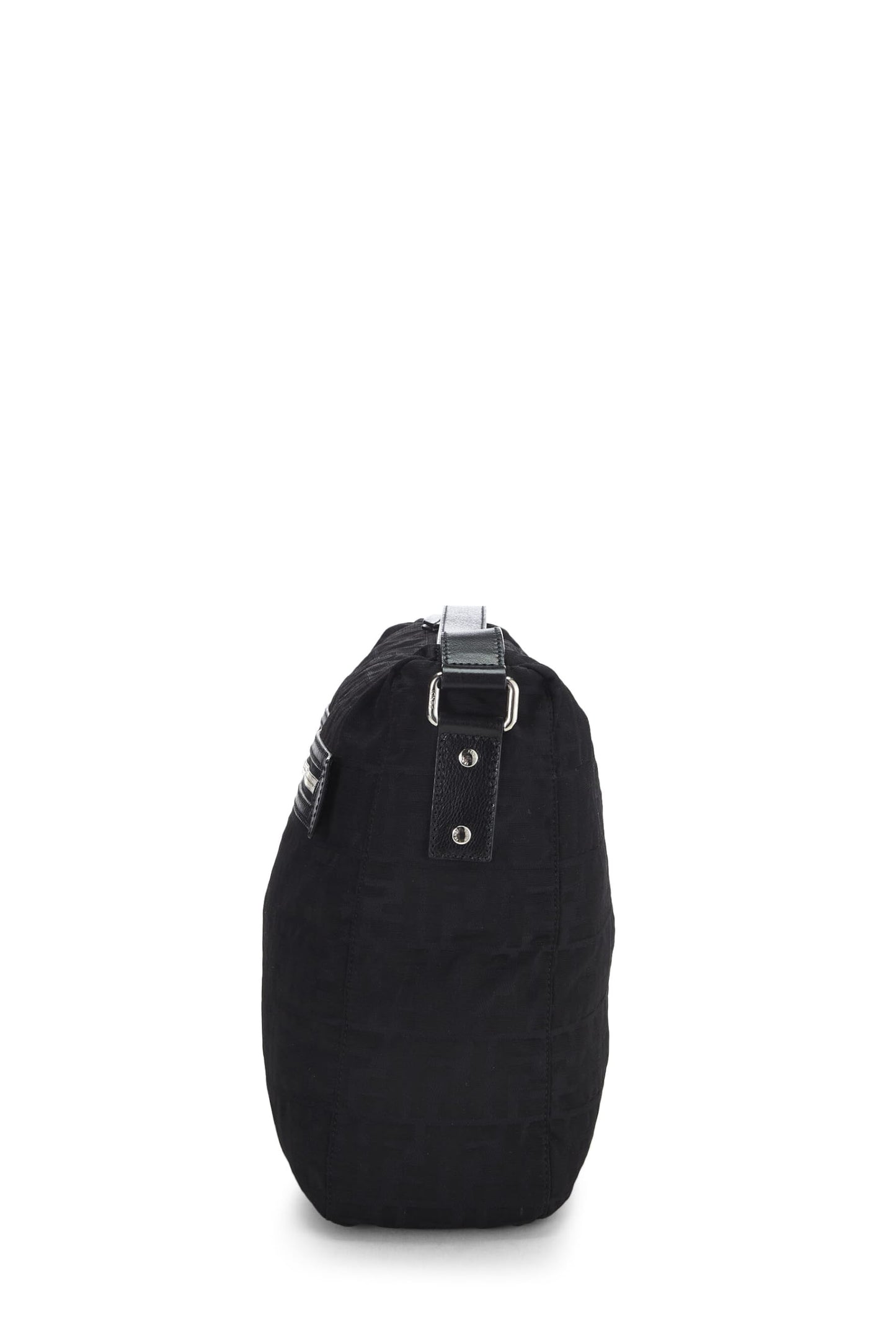 Fendi,  Black Zucca Canvas Messenger Bag, Black