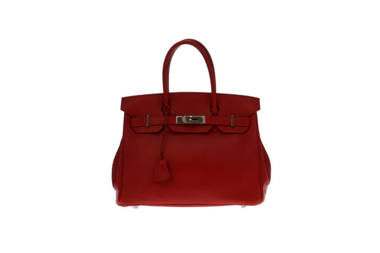 Hermes Rouge Birkin 30 Swift Leather With Palladium Hardware