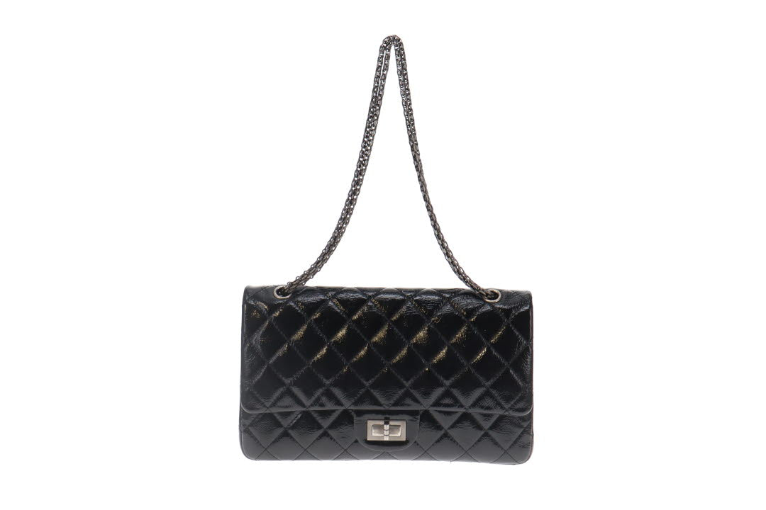 Chanel Black Patent 2.55 227 Reissue Double Flap 227 GMH 14 series (2011)