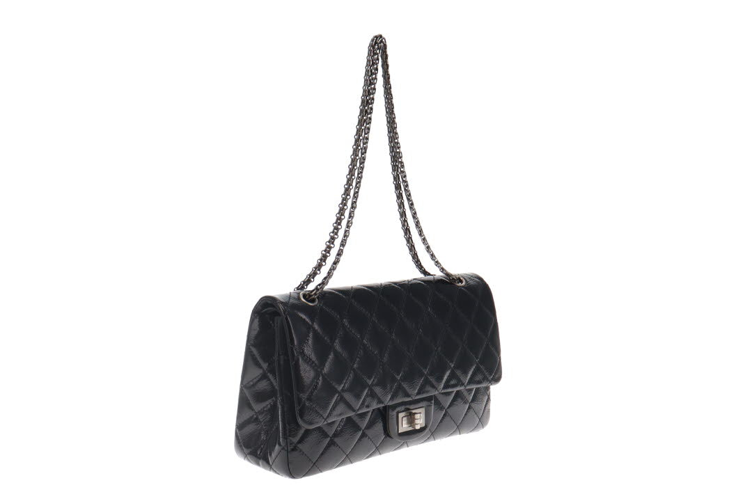 Chanel Black Patent 2.55 227 Reissue Double Flap 227 GMH 14 series (2011)