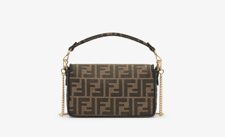 Fendi Baguette Mini Brown FF jacquard fabric bag