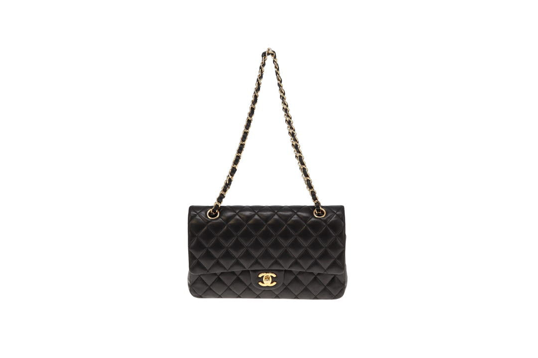 Chanel Black Lambskin GHW Classic Medium Double Flap 2014