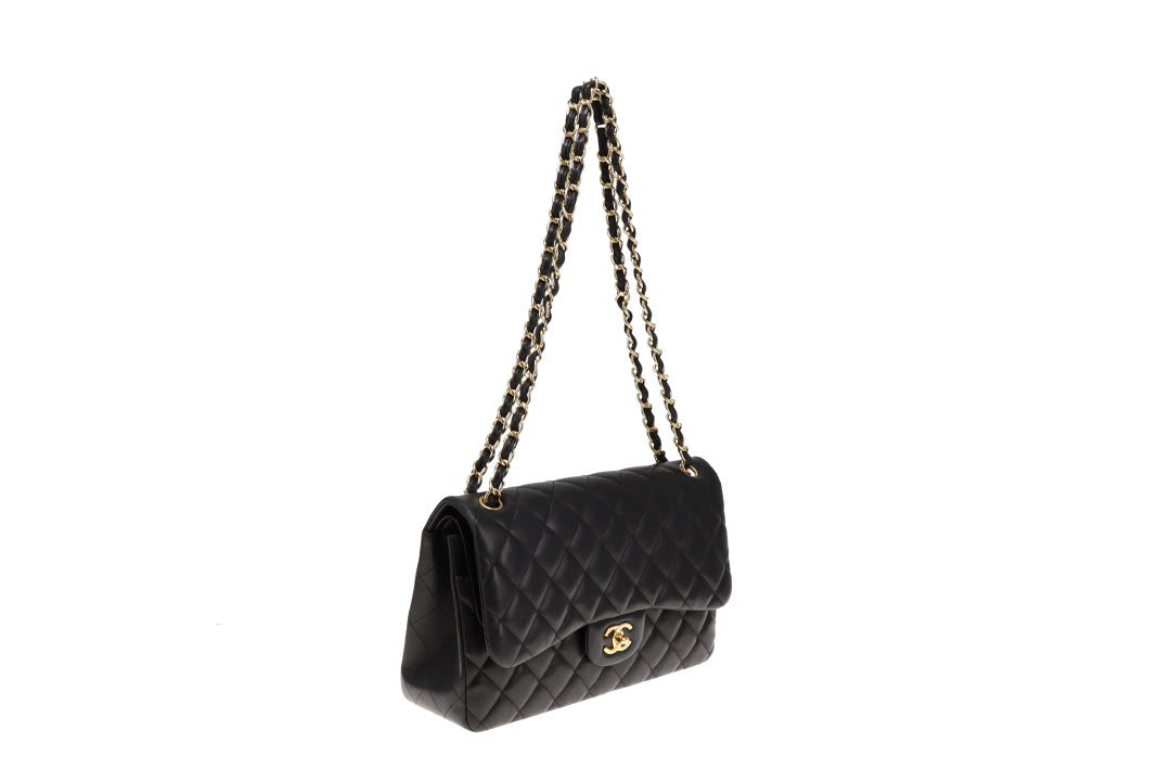 Chanel Black Lambskin GHW Classic Double Flap Jumbo 2014 (19 series)