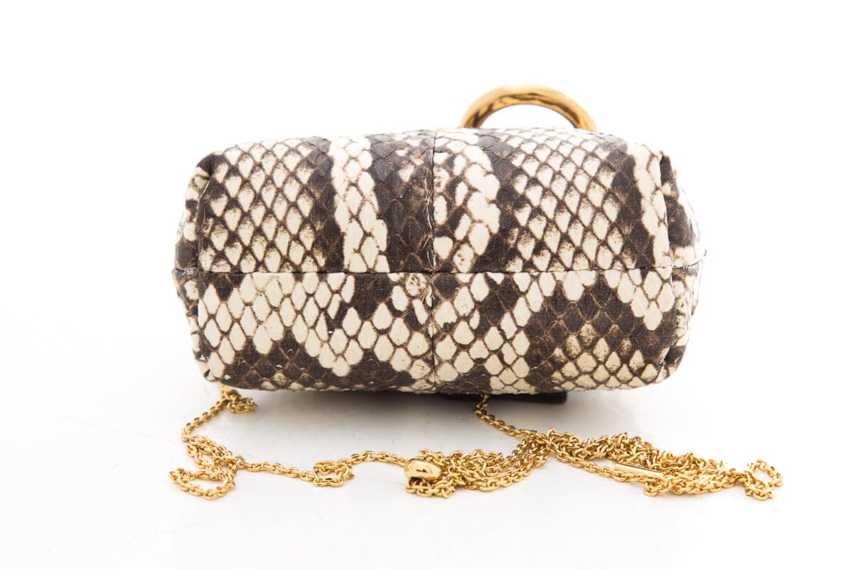 Fendi Python Mini Charm Pouchette NWT