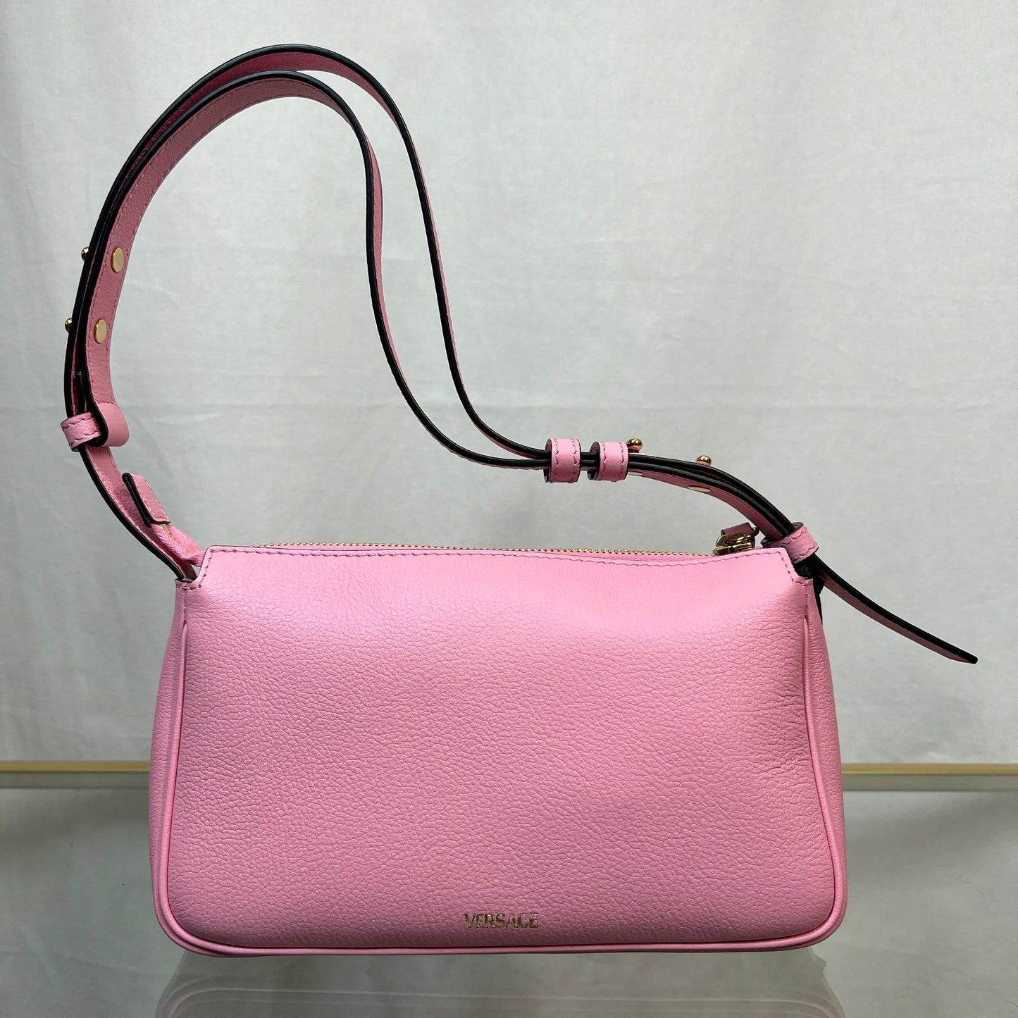 VERSACE La Medusa Leather Pink Shoulder Bag TS3721