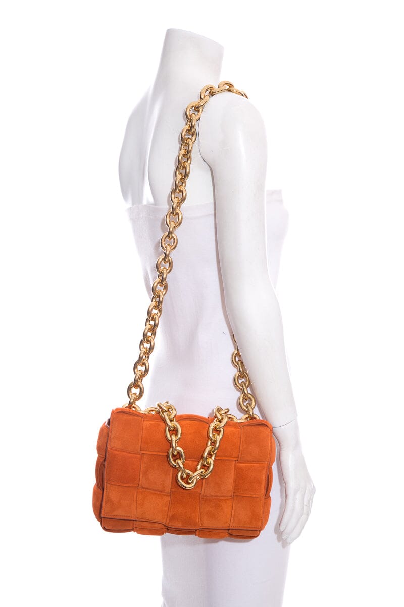 Bottega Veneta Rust Suede "Chain Cassette"  Handbag