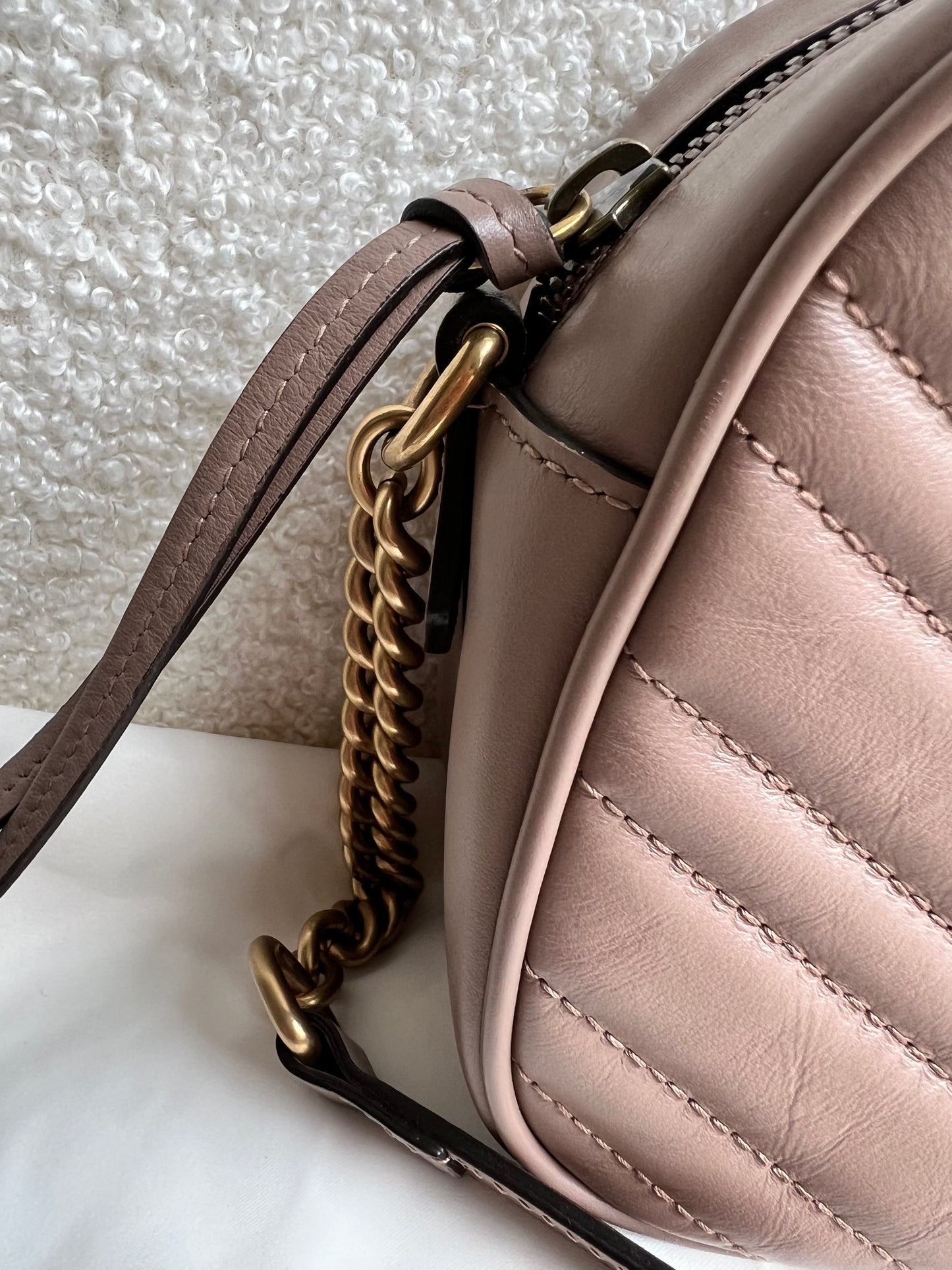 Gucci GG Marmont Dusty Pink Small Shoulder Bag (RRP £1340)