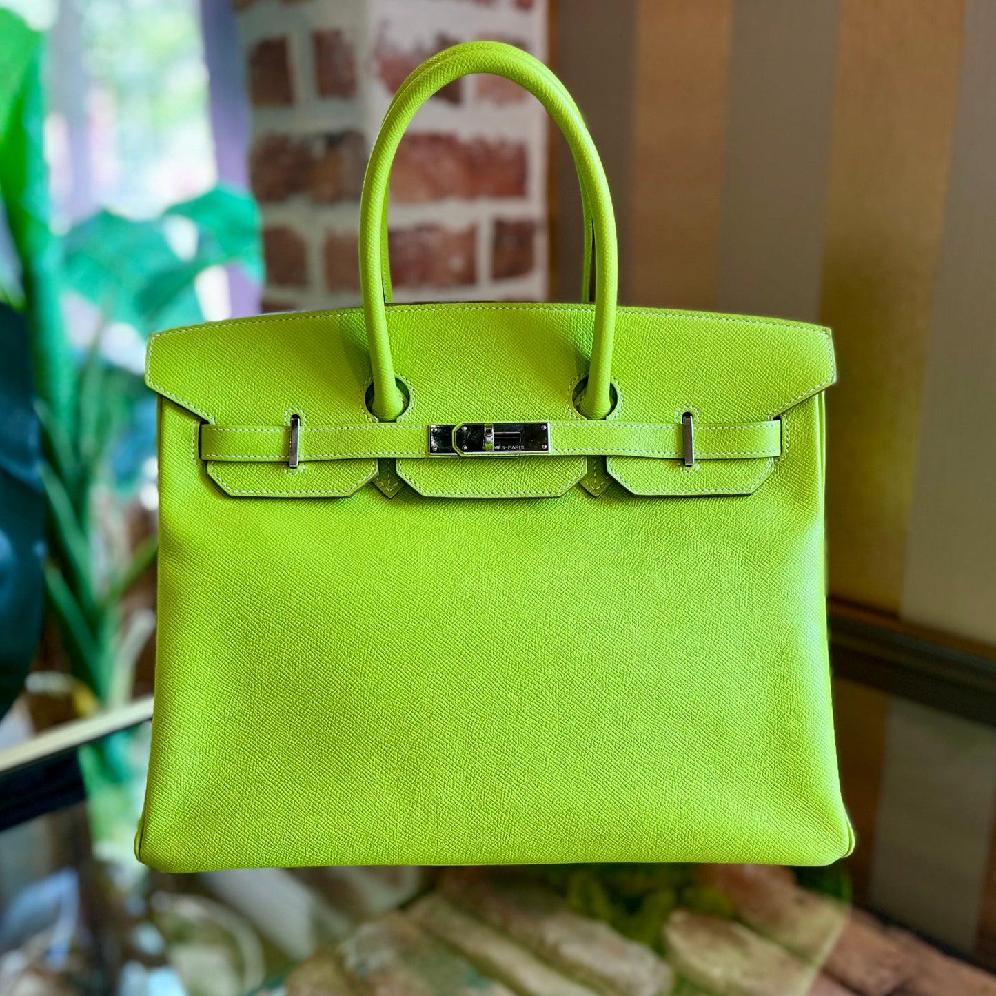 HERMES  Kiwi Candy Epsom Birkin 35